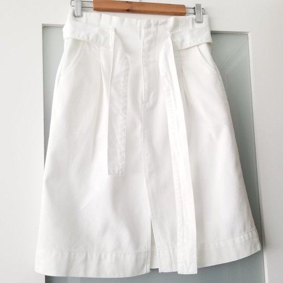 ANN TAYLOR BELTED PAPERBAG WAIST DENIM SKIRT 4P - Picture 7 of 13